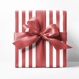 Inpakpapierrollen met rode streep | Traditioneel kerstcadeaupapier Elegante cadeauverpakking voor de feestdagen