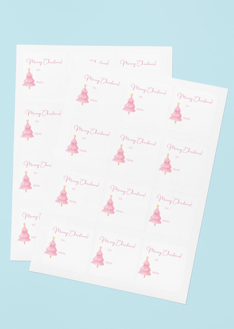Personalized Christmas Gift Stickers to From Labels Green, Blue, Pink