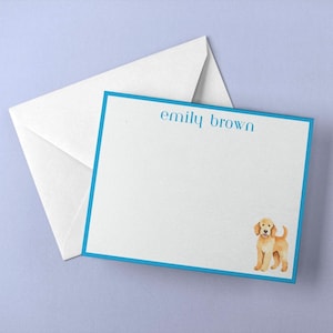 Cartes de correspondance Goldendoodle personnalisées | Coffret de 10 cartes de papeterie personnalisées avec enveloppes | Merci d'anniversaire et de mariage | Idée cadeau chien