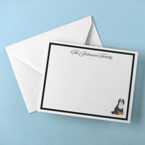 Personalisierte Bernedoodle Grußkarten - personalisiertes Briefpapier für Danksagungen oder Feiertage