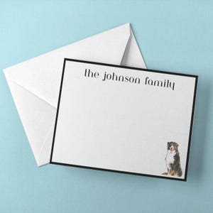 Berner Sennenhund Personalisiertes Briefpapier | Personalisierte Berner Grußkarten |  Danke oder Feiertagskarten