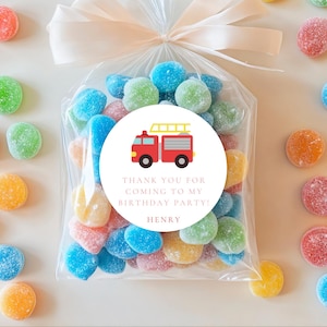 Adesivos personalizados para caminhão de bombeiros: lembrancinhas personalizadas para festa de aniversário - Conjunto de 10/12/24