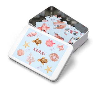 Personalized Ocean-Themed Jigsaw Puzzle, Custom 30 Piece Puzzle Gift for Kids, Sea Life Puzzle, Fun Family Activity, Unique Birthday Gift
