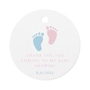 Personalisierte Baby Füße Babyparty Geschenkanhänger - Benutzerdefinierte Dankeschön Tags für Jungen und Mädchen - 25er Set