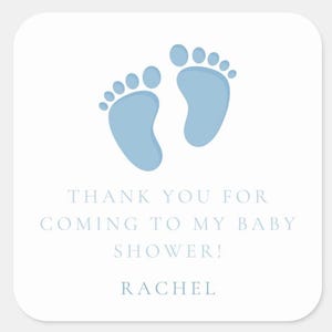 Personalisierte Baby Füße Aufkleber - Benutzerdefinierte Danke Aufkleber für Jungen Babyparty - Set von 12 oder 24