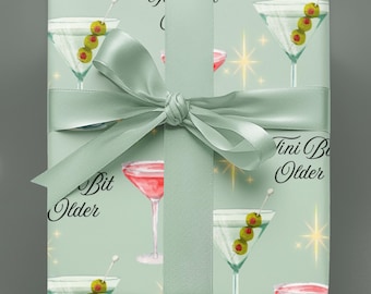 A Tini Bit Older Gift Bag For Martini Party Decorations Martini Birthday Party Favors Gift Bag With Card And Wrapping Paper Martini Bachelorette Gift Wrapping Bags For Tini Bar Party Bridal