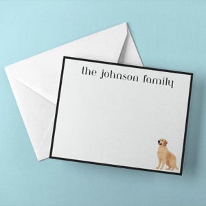 Papelaria personalizada Golden Retriever | Cartões de anotações personalizados Golden Retriever | Cartões de agradecimento ou de Natal