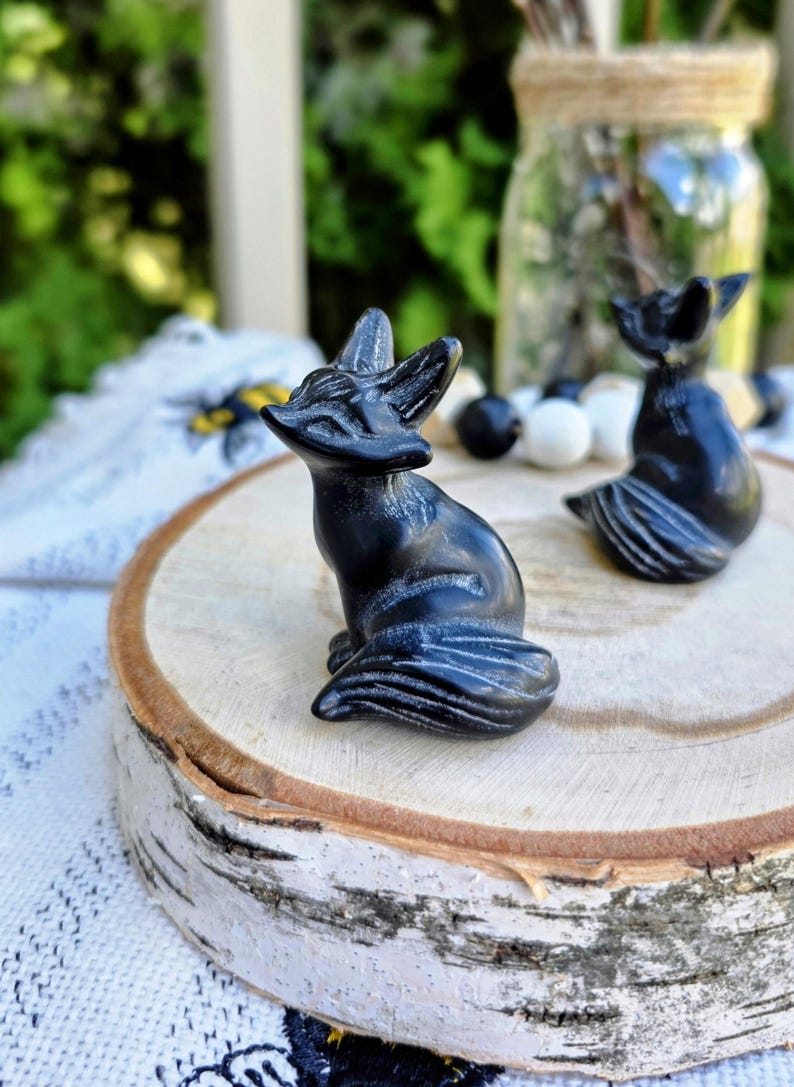 One of a kind obsidian animal spirit crystal