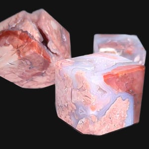 Cubo druzy de ágata de algodón de azúcar rosa • Sanación con cristales brillantes