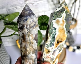 Moss Agate Abundance Crystal Wand – Heart Chakra Growth Stone