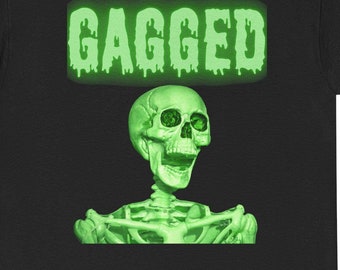 Koszulka z grubej bawełny z gagged skeleton