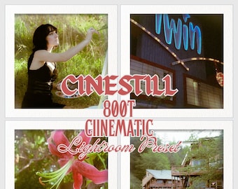 Preajuste móvil Lightroom inspirado en películas cinematográficas Cinestill 800T
