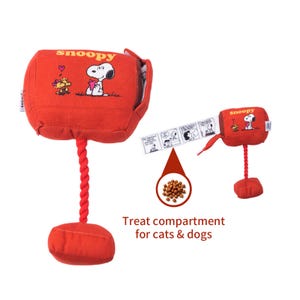 Caixa de Correio de Pelúcia Snoopy para Cães e Gatos com Erva de Gato, Corda Amassada e Saco de Petiscos | Presente de Desenho Animado Peanuts para Enriquecimento de Animais de Estimação