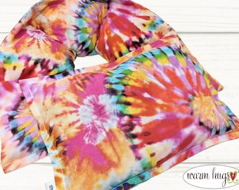 Warm Hug Tie-Dye Microwave Heated Neck Wrap Gift Set, Teen Gift, Corn Bags, Cramp Pack, Hot Cold, Dorm Room, Bed Warmer, Computer Neck Pain