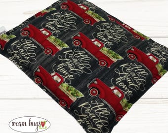 Flannel Corn Heating Pad 9 x 11, Christmas Corn Bag, Microwave Heat Pack, Hot Cold Therapy, Relaxation Pillow, Dorm Room, Cabin Heating Pad