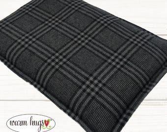 Large Flannel Warm Hug 10x14 Corn Bag, Microwave Heating Pad, Cabin Bed Warmer, Heated Relaxation Gift, Hot Cold Pack, Gift For Him, Dorm