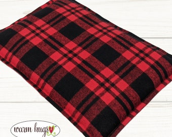 Large Flannel Warm Hug Corn Bag, Microwave Heating Pad, Cabin Bed Warmer, Heated Relaxation Gift, Hot Cold Pack, Gift For Him, Dorm Room