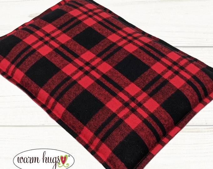 Large Flannel Warm Hug Corn Bag, Microwave Heating Pad, Cabin Bed Warmer, Heated Relaxation Gift, Hot Cold Pack, Gift For Him, Dorm Room