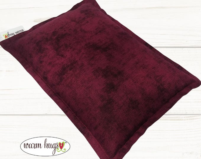 Burgundy Microwave Corn Heating Pad, Corn Heat Pack , Migraines, Muscle Aches, Workout Heat Pack, Massage Relaxation Gift, Cramp Relief