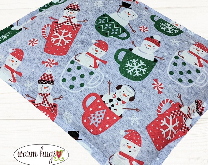 Microwave Corn Heating Pad 9x11, Warm Hugs Heat Packs, Migraine Sinus Pressure, Muscle Pain Relief, Dorm Room, Snowman Mugs Holiday Gift