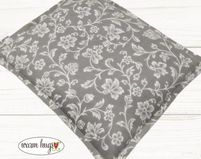 Flannel Microwave Corn Heating Pad 9x11, Warm Hugs Heat Packs, Migraine Headache Sinus Pressure, Muscle Pain Relief, Taupe Vining Floral