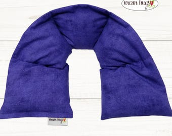 XL Microwave Neck Heating Pad, Heated Neck Wrap, Corn Bag, Hot Cold Therapy, Spa Relaxation, Massage Therapy, Neck Pain, Dorm Room, Purple