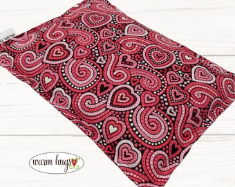 Microwave Corn Heating Pad 7x10, Warm Hug Heat Pack, Corn Bag, Migraine Headache Sinus Pressure, Muscle Pain Relief, Dorm Room, Heart Gift