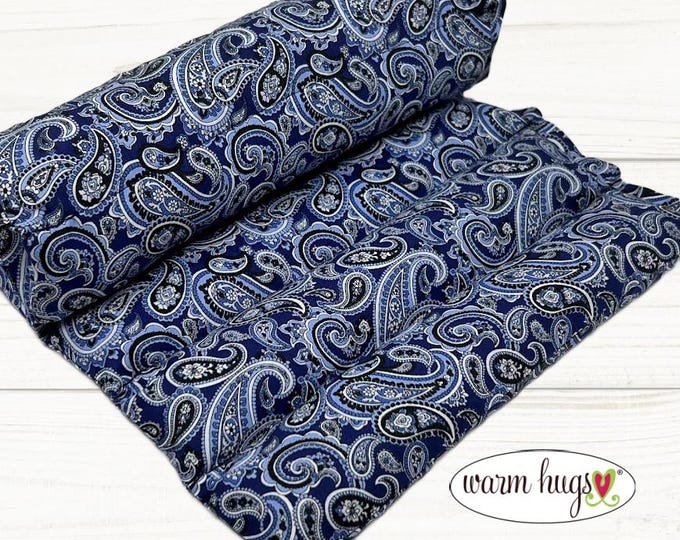 Blue Paisley Microwave Lumbar Heating Pad Corn Bag, Arthritis Heat, Relaxation, Muscle Aches, Heat Massage, Cramps Back Pain