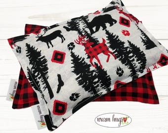 Warm Hugs Gift Set, Microwavable Corn Heating Pad, Hot Cold Comfort Set, Hostess Gift Set of Two 7x9 Bags, Holiday Gift Idea