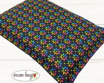 Large 10 x 14 Microwave Corn Heating Pad, Corn Bag, Massage Therapy Relaxation Pillow, Bed Foot Warmer, Colorful Star Heated Bag