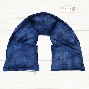 Warm Hugs Microwave XL Heated Neck Wrap Blue, Purple or Red Corn Bag Heating Pad, Stress Relief Muscle Comfort, Get Well Thinking of You