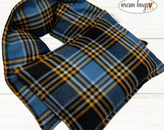 Plaid Flannel Corn Heating Pad Set 5x24 Neck + Small 7x10, Heated Wrap, Relaxation Stress Relief Comfort Neck Wrap