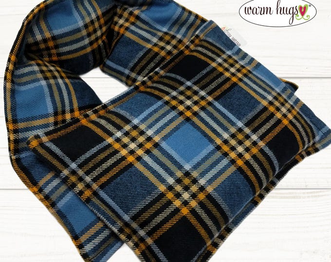 Plaid Flannel Corn Heating Pad Set 5x24 Neck + Small 7x10, Heated Wrap, Relaxation Stress Relief Comfort Neck Wrap
