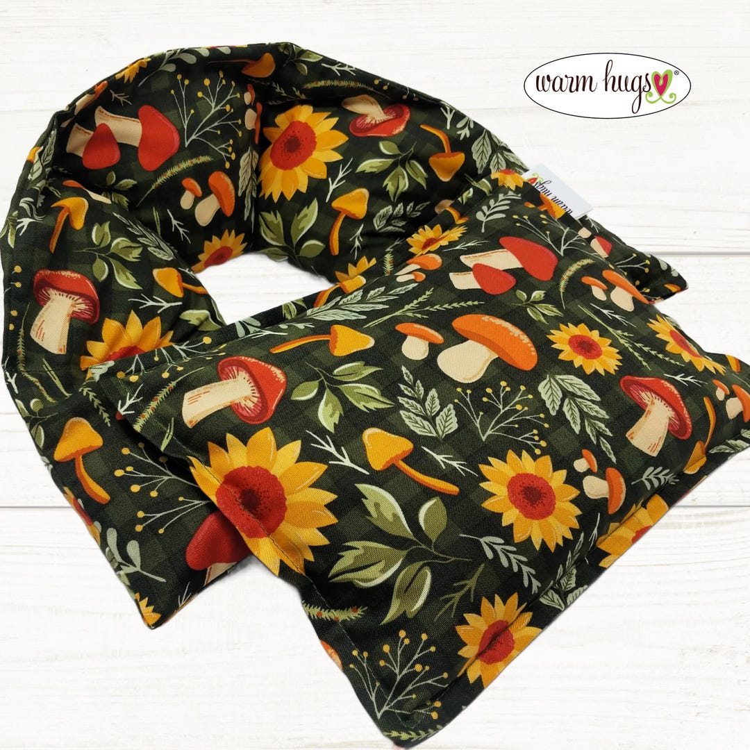 Microwave Heating Pad Set Neck Wrap 5x24 + Small 7x10, Unwind at Home ...