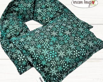 Microwave Neck + Small Heating Pad Gift Set, Hot Cold Massage Spa Therapy Packs, Microwave Neck Wrap, Snowflakes
