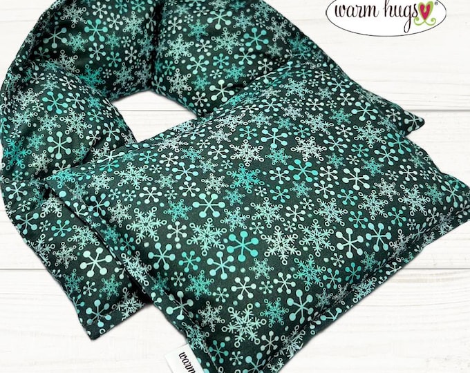 Microwave Neck + Small Heating Pad Gift Set, Hot Cold Massage Spa Therapy Packs, Microwave Neck Wrap, Snowflakes