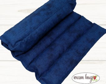 Warm Hugs Corn Heating Pad, Microwavable Heat Pack, Hot Cold Comfort Therapy Pillow, Lumbar Corn Bag, Massage Relaxation Gift, Blue