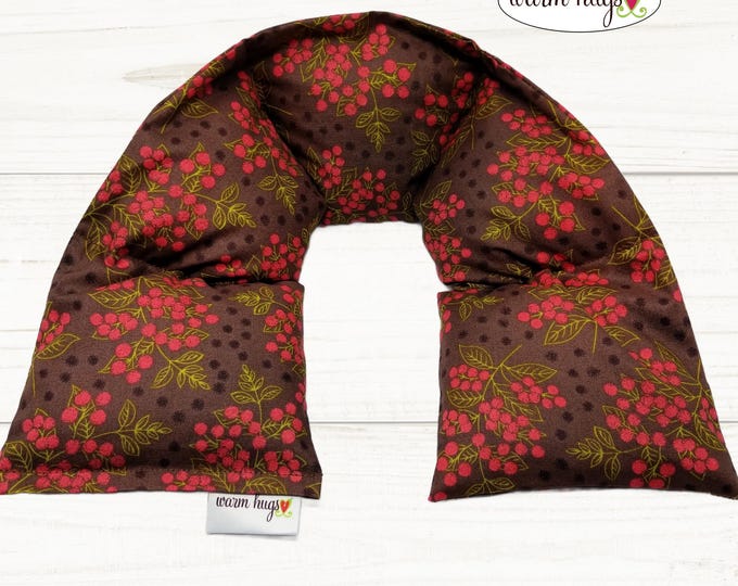 Neck Heating Wrap 5x24, Microwave Corn Bag, Hot Cold Therapy, Spa Relaxation Massage, Berries