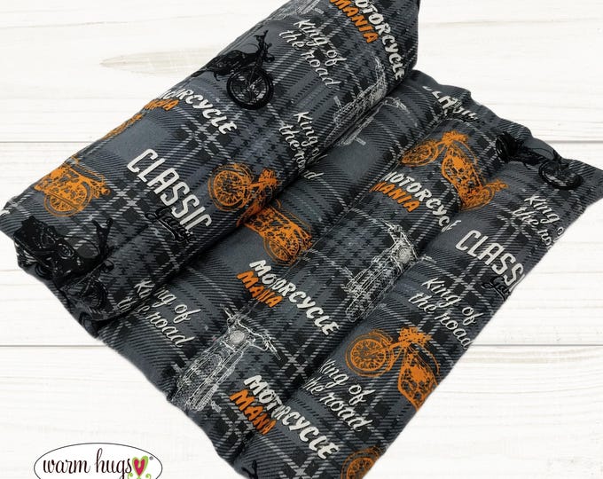 Warm Hugs Corn Heating Pad, Microwavable Heat Pack, Hot Cold Comfort Pillow, Lumbar Corn Bag, Hot Cold Therapy Bag, Motorcycle Guy Gift