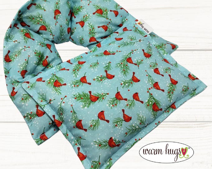 Send A Warm Hug Gift Cardinal Microwave Heating Pad Set Neck Wrap 5x24 + Small 7x10, Massage Relaxation Comfort For Friend