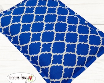 Microwave Heating Pad 7x10, Corn Bags, Migraines, Muscle Aches, Blue Geometric