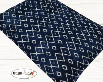 Large Navy Blue Corn Bag 10 x 14, Warm Hugs Heating Pad, Cabin Bed Warmer, Relaxation Gift, Microwave Heat, Hot Cold Pack, Dorm Room