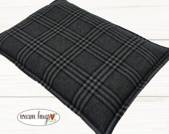 Large Flannel Warm Hug 10x14 Corn Bag, Microwave Heating Pad, Cabin Bed Warmer, Heated Relaxation Gift, Hot Cold Pack, Gift For Him, Dorm