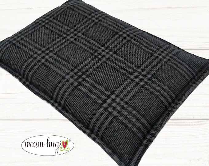 Large Flannel Warm Hug 10x14 Corn Bag, Microwave Heating Pad, Cabin Bed Warmer, Heated Relaxation Gift, Hot Cold Pack, Gift For Him, Dorm