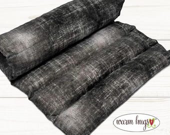 Heating Pad Microwave Corn Heat Pack for Arthritis Relaxation Muscle Aches, Cramps, Gardener Gift, Black Gray Fabric