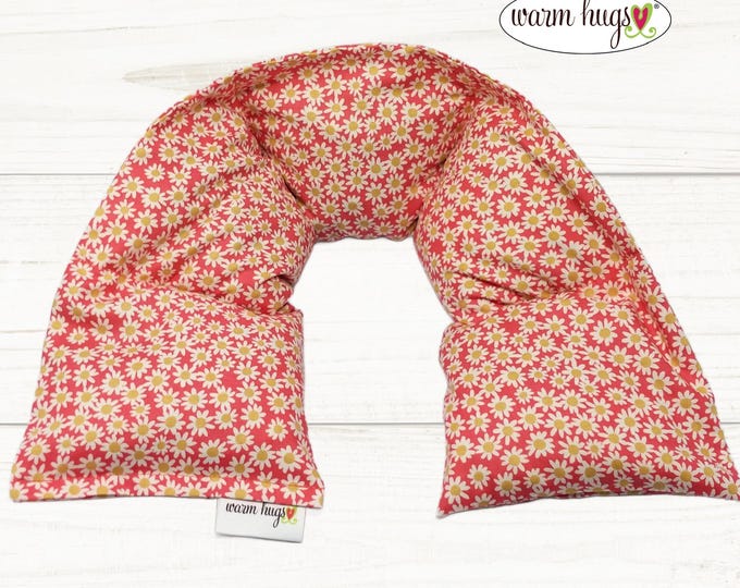 Warm Hugs Neck Heating Pad Mini Daisy, Microwave Heat Wrap, Corn Bags, Hot Cold Therapy, Spa Relaxation Massage Therapy