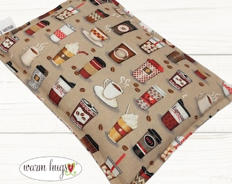 Corn Bag Microwave Heating Pad 7x10, Migraines, Muscle Aches, Workout Heat Pack, Massage Relaxation, Cramps, Coffee Fabric