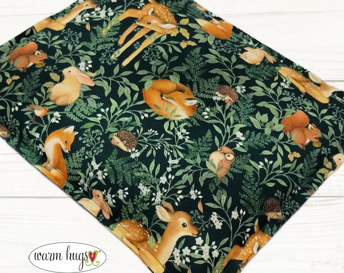 Microwave Corn Heating Pad 9 x 11 Woodland Animals Relaxation Therapy, Muscle Pain Relief, Bed Warmer