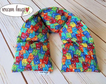 Warm Hugs Wrap Cat Heating Pad, Heated Neck Wrap, Microwave Heat pack, Corn Bags, Hot Cold Therapy, Spa Relaxation, Massage Neck Pain Relief