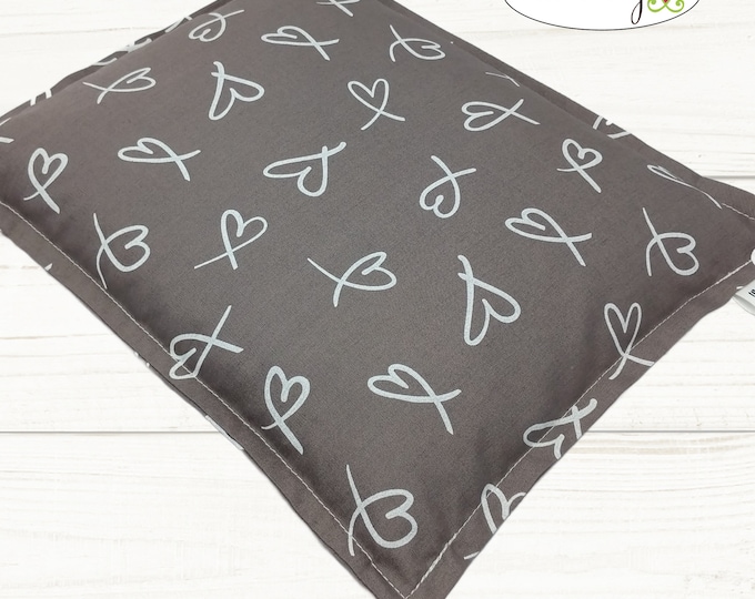 Microwave Corn Heating Pad Hearts, Warm Hugs 9 x 11 Heat Pack, Relaxation Therapy, Muscle Pain Relief, Bed Foot Warmer, Love You Gift